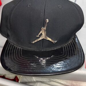 Jordan Black Hat with Silver Logo